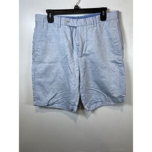 Peter‎ Millar Mens Shorts Casual Flat Front Light Blue Size 34 chambray